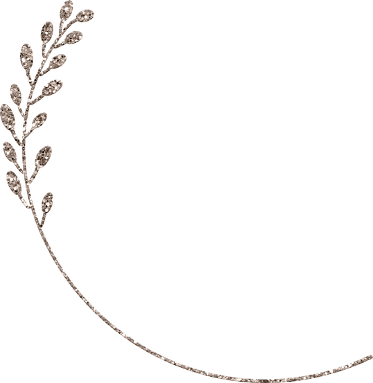Sparkling Glitter Leaves on Stem