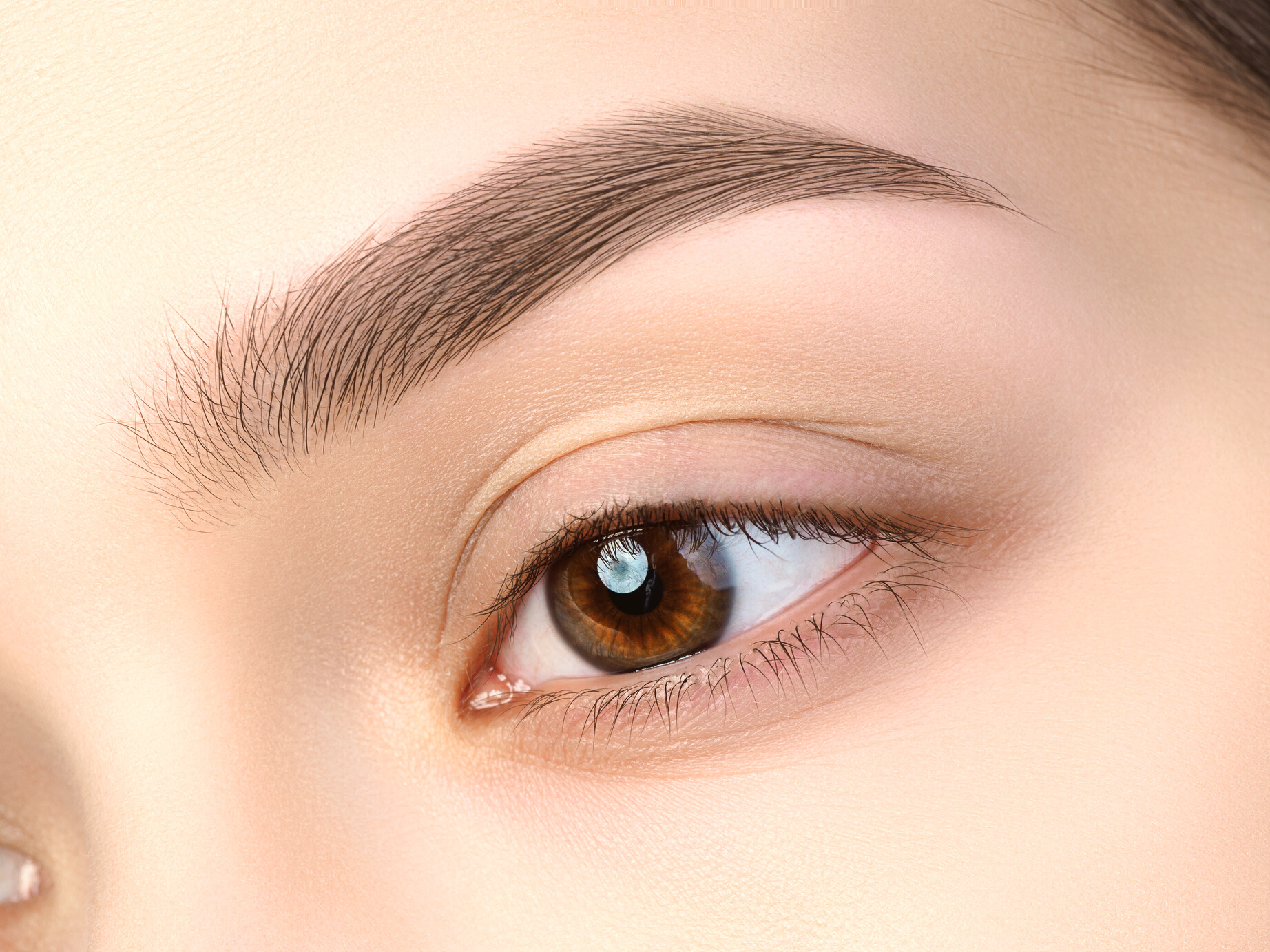 Close up View of Beautiful Brown Female Eye